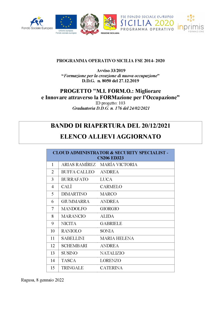 Elenco DISCENTI aggiornati al 08-01-2022_Cloud amminist