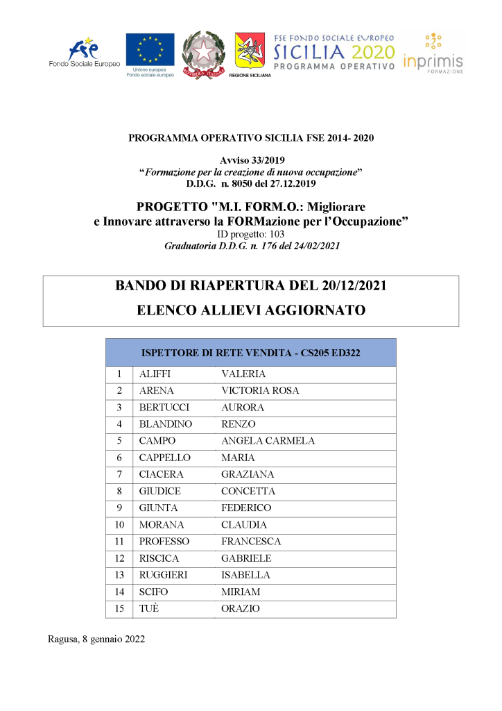 Elenco DISCENTI aggiornati al 08-01-2022_Ispett vend